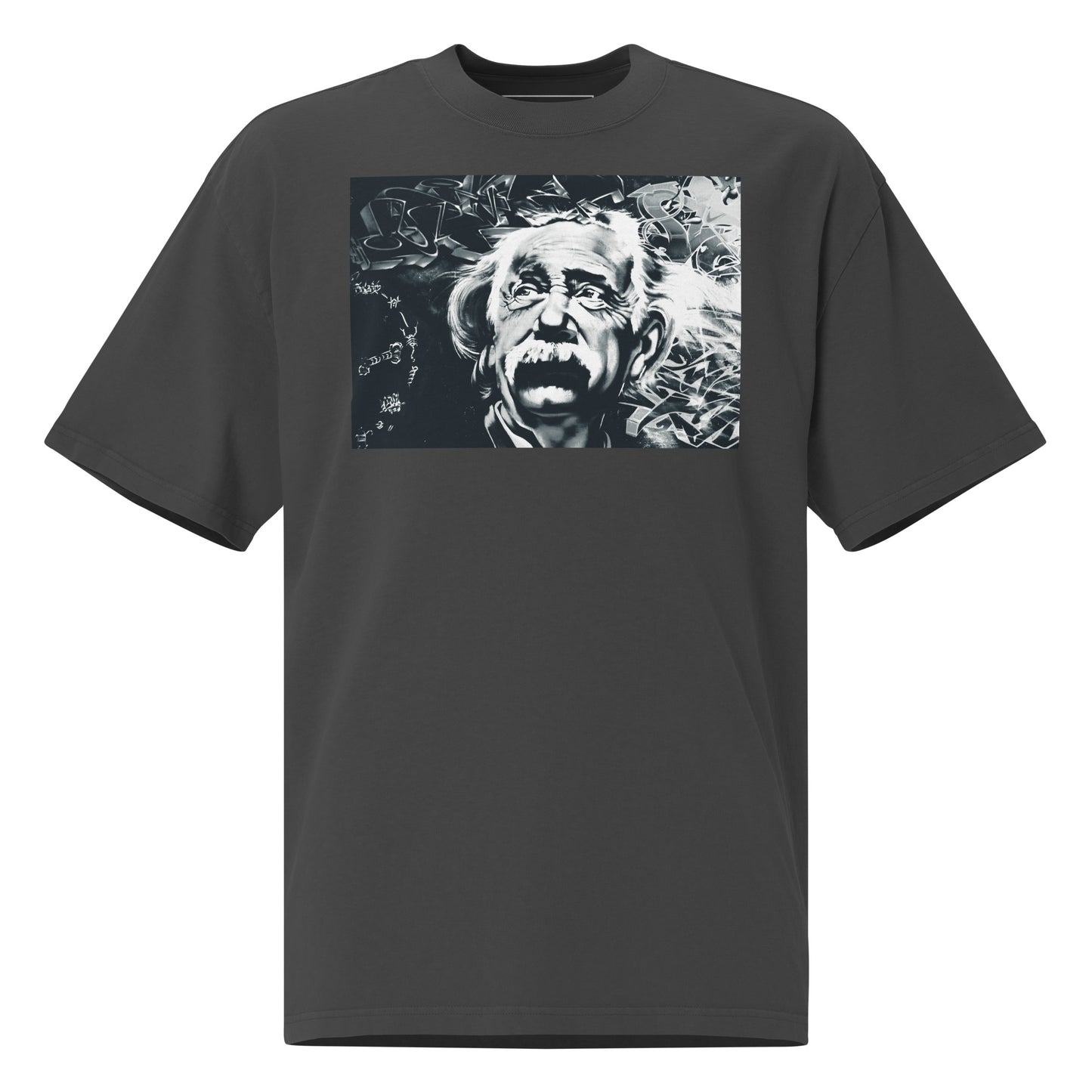 Urban Einstein B&W - Oversized faded t-shirt