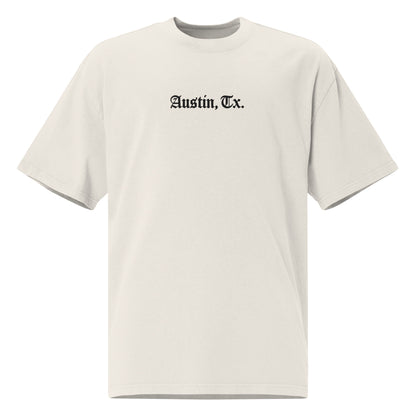 Austin Tx - Embroidered Oversized faded t-shirt