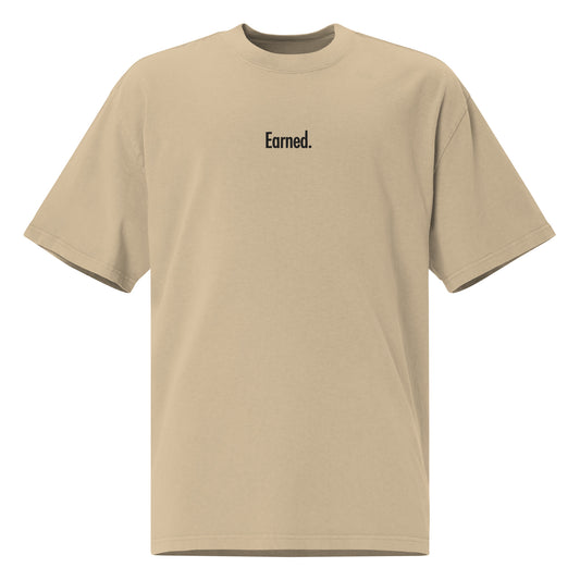 Earned - Embroidered Oversized faded t-shirt